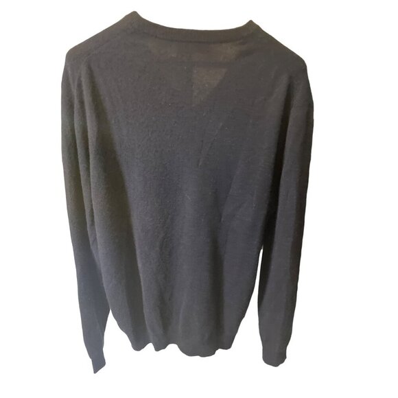 Neiman Marcus Mens Black Virgin Cashmere V Neck Long Sleeve Sweater Sz XXL - Picture 2 of 8